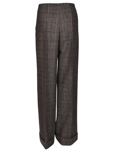 Shop Mulberry Checked Trousers In Brown