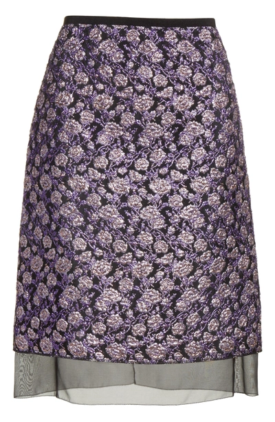 Shop Marc Jacobs Metallic Jacquard Pencil Skirt In Purple Multi