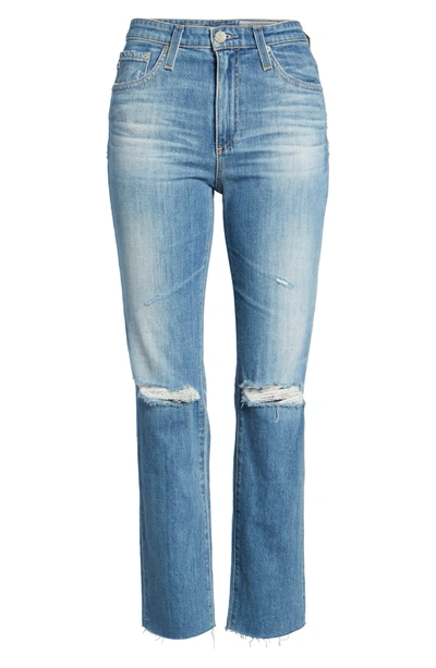Shop Ag The Isabelle High Waist Crop Straight Leg Jeans In 13 Years-saltwater