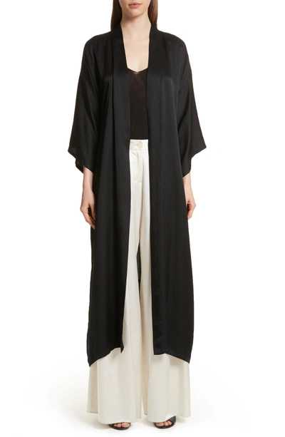 Shop Nili Lotan Maia Silk Kimono In Black