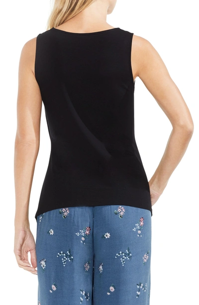 Shop Vince Camuto Sleeveless Side Twist Top In Rich Black