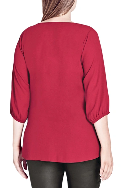 Shop City Chic Sexy Fling Zip Front Top In Red