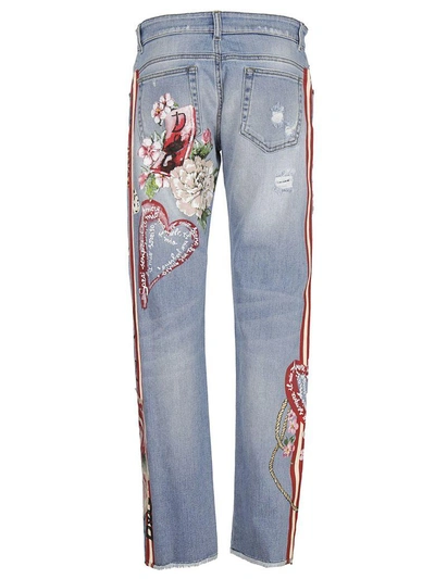 Shop Dolce & Gabbana Tiger Patch Jeans