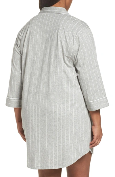 Shop Lauren Ralph Lauren Knit Jersey Sleep Shirt In Greystone