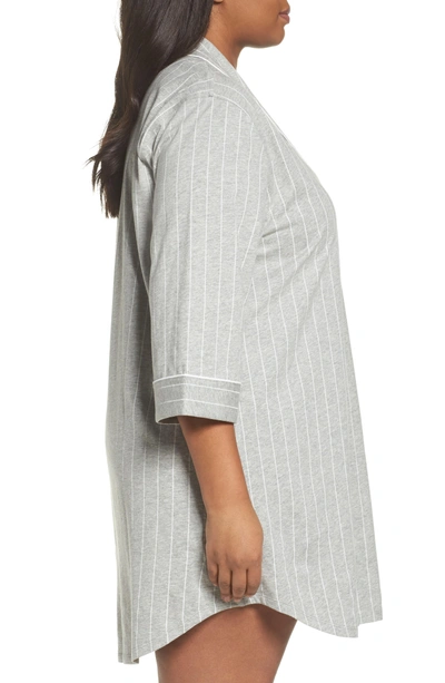 Shop Lauren Ralph Lauren Knit Jersey Sleep Shirt In Greystone