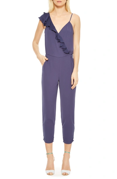 Shop Parker Addison Ruffle Jumpsuit In Blue Horizon