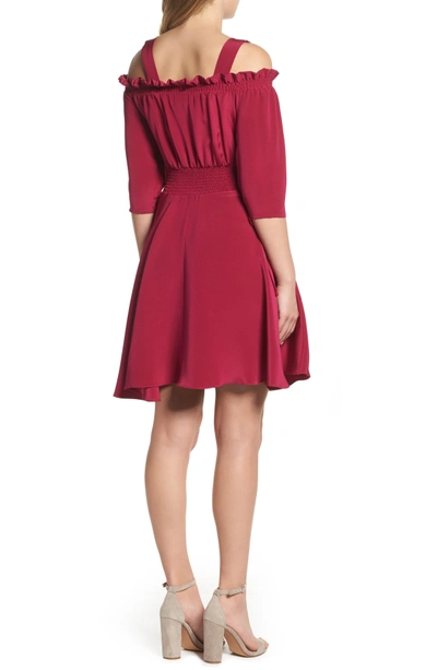 Shop Sam Edelman Cold Shoulder A-line Dress In Raspberry