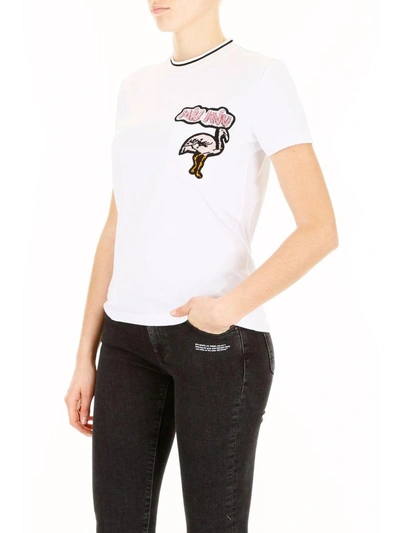 Shop Miu Miu Jersey T-shirt With Patches In Biancobianco