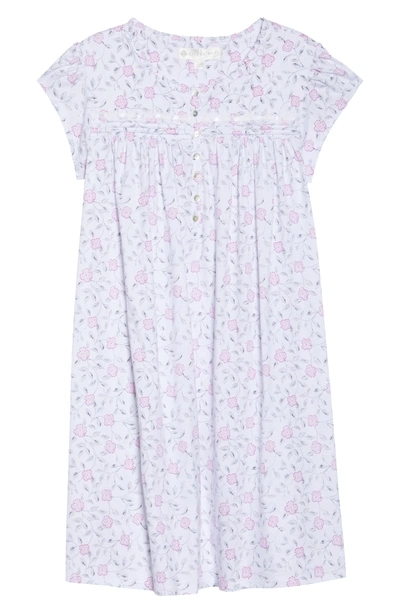 Shop Eileen West Cotton Jersey Nightgown In White Floral Scroll