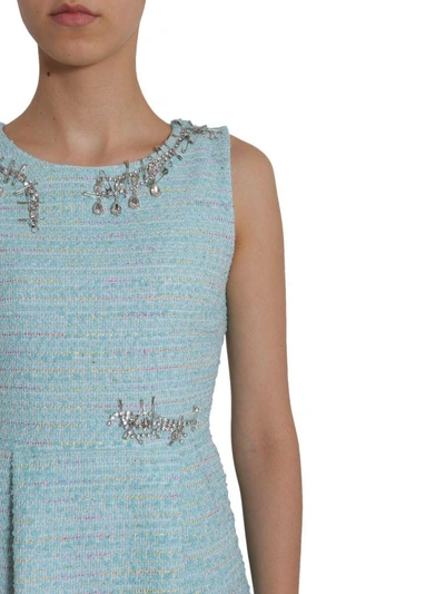 Shop Boutique Moschino Tweed Dress In Azzurro