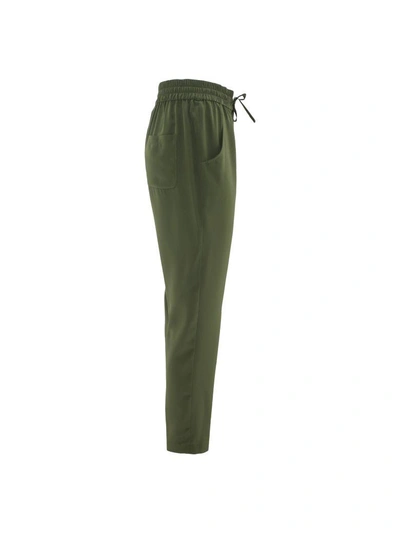Shop Aspesi Silk Trousers In Green