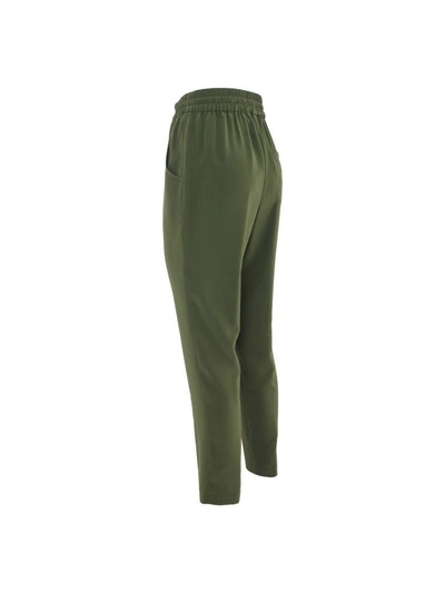Shop Aspesi Silk Trousers In Green