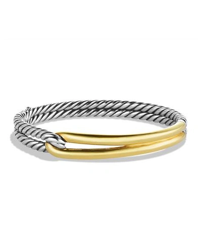 Shop David Yurman Labyrinth Single-loop Bracelet With Gold In Silver/gold