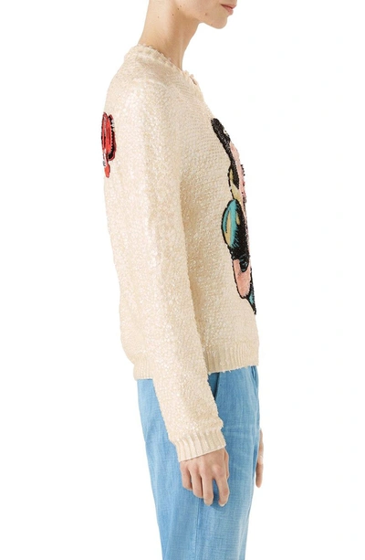 Shop Gucci Snow White Sequin & Wool Sweater In Milk/ Multicolor