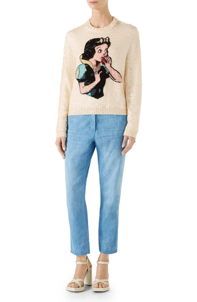 Shop Gucci Snow White Sequin & Wool Sweater In Milk/ Multicolor