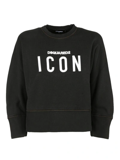 Shop Dsquared2 Icon Slogan Sweatshirt In Black