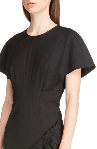 Shop Isabel Marant Rimba Ruffle Hem Dress In Black