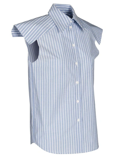 Shop Mm6 Maison Margiela Mm6 Shirt Stripes In Blue Stripes