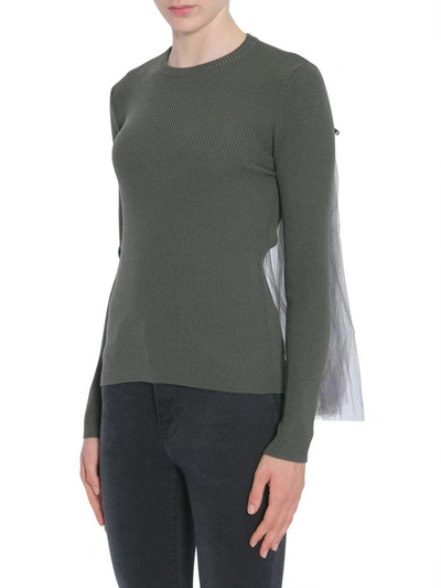 Shop Moschino Round Collar Sweater In Militare