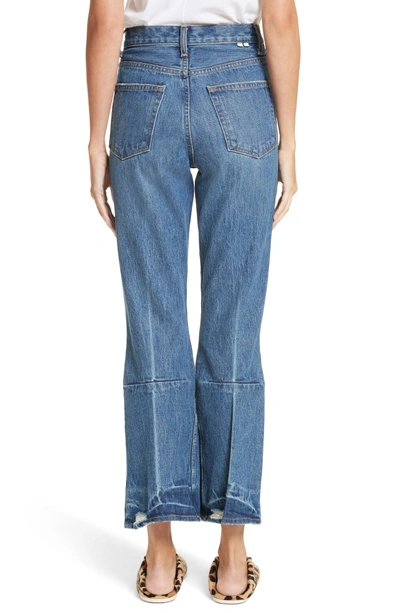 Shop Proenza Schouler Pswl Crop Kick Flare Jeans In Medium Blue