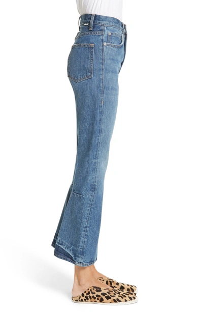 Shop Proenza Schouler Pswl Crop Kick Flare Jeans In Medium Blue