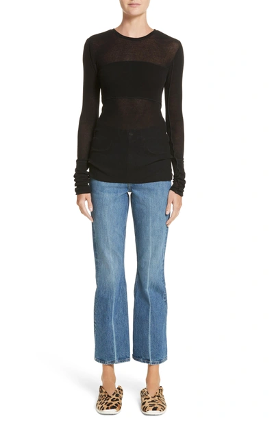 Shop Proenza Schouler Pswl Crop Kick Flare Jeans In Medium Blue