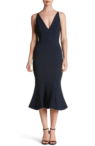 Shop Dress The Population Isabelle Crepe Mermaid Dress In Navy