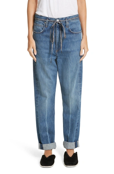 Shop Proenza Schouler Pswl Cuffed Straight Leg Jeans In Medium Blue