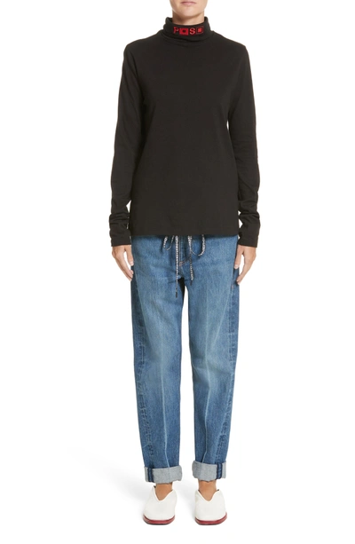 Shop Proenza Schouler Pswl Cuffed Straight Leg Jeans In Medium Blue