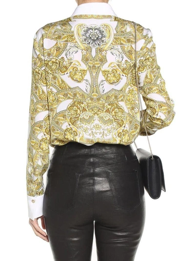 Shop Versace Baroque-print Silk-crepe Shirt In Multi
