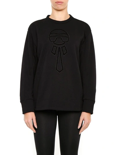 Shop Fendi Karlito Sweatshirt In Black|nero