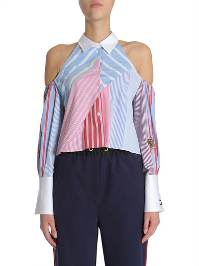 Shop Tommy Hilfiger Cropped Shirt In Multicolor