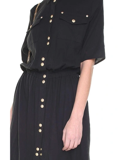 Shop Balmain Crinkled Cotton-gauze Maxi Dress In Nero