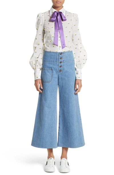 Shop Marc Jacobs High Waist Crop Flare Jeans In Retro Indigo