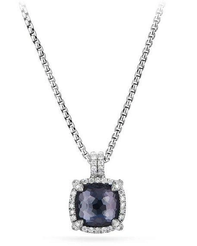 Shop David Yurman Chatelaine Faceted Lavender Amethyst & Hematite Pendant Necklace With Diamonds In Purple/gray