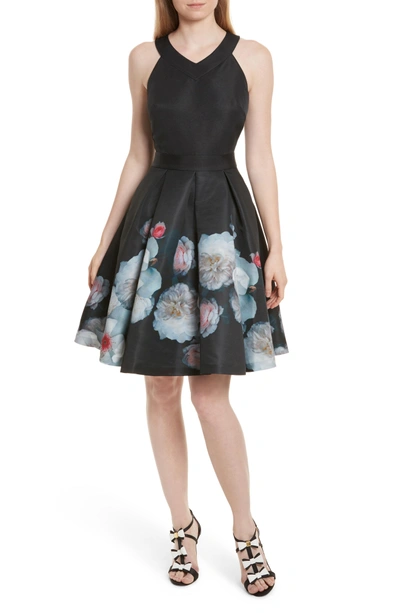 Shop Ted Baker Jelina Chelsea Floral Fit & Flare Dress In Black