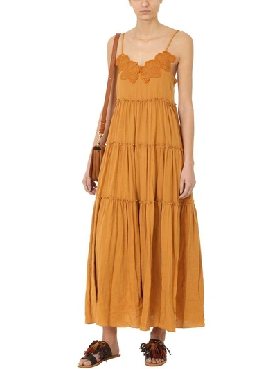 Shop See By Chloé Long Dress In Leather Color
