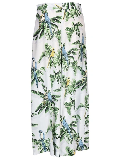 Shop Stella Mccartney Tropical Print Trousers In White-green