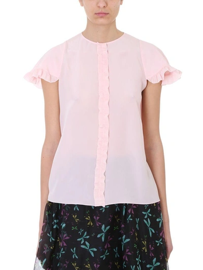 Shop Rochas Mara Pink Silk Blouse In Rose-pink