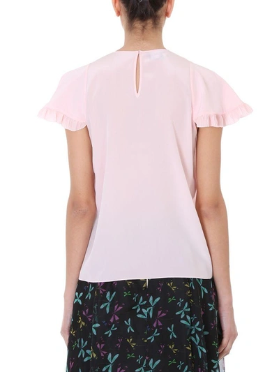 Shop Rochas Mara Pink Silk Blouse In Rose-pink