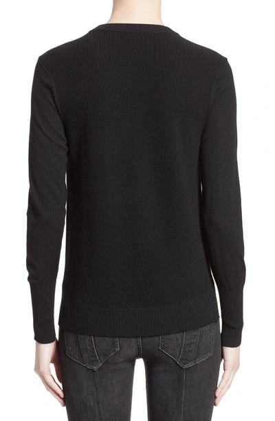 Shop Burberry Meigan Merino Wool Sweater In Black