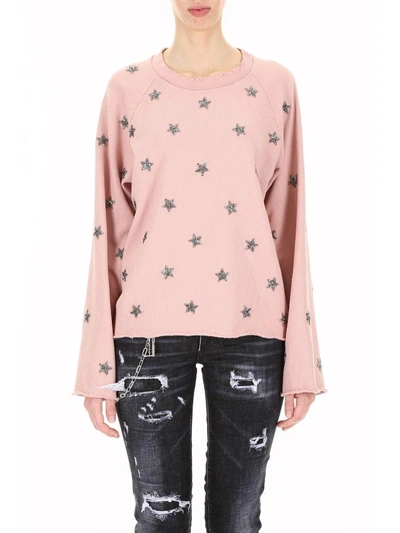 Shop As65 Crystal Stars Sweatshirt In Nude (pink)