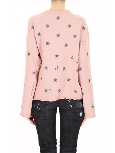 Shop As65 Crystal Stars Sweatshirt In Nude (pink)