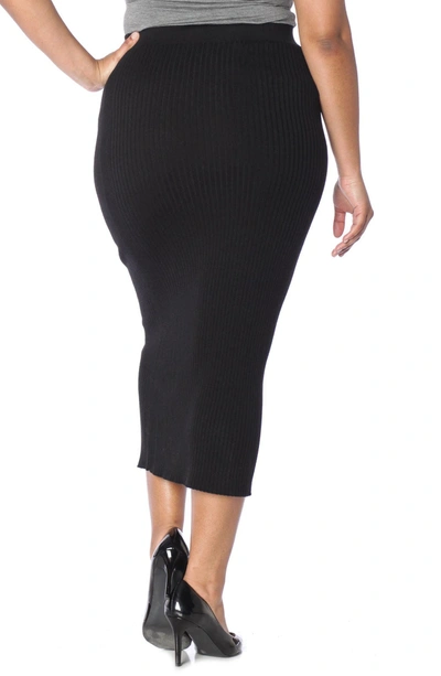 Shop Slink Jeans Midi Tube Skirt In Black