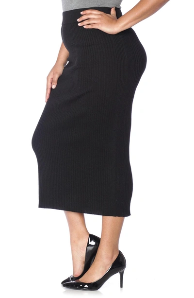 Shop Slink Jeans Midi Tube Skirt In Black