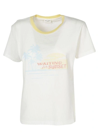 Shop Saint Laurent T-shirt In Naturel / Multicolore