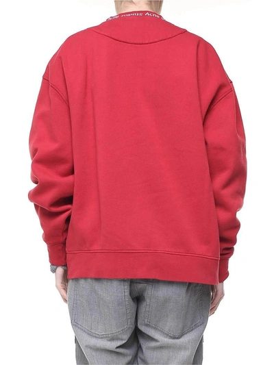 Shop Acne Studios Yana Oversized Cotton Sweatshirt In Rosso
