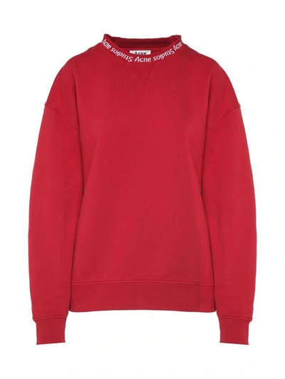 Shop Acne Studios Yana Oversized Cotton Sweatshirt In Rosso