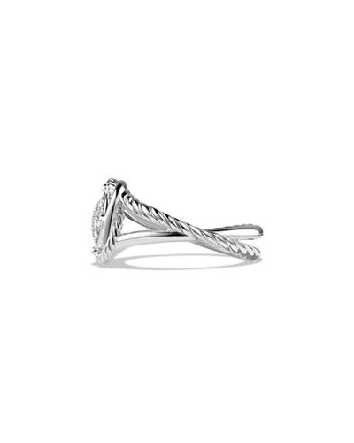 Shop David Yurman Infinity Ring With Diamonds In Silver, 13mm