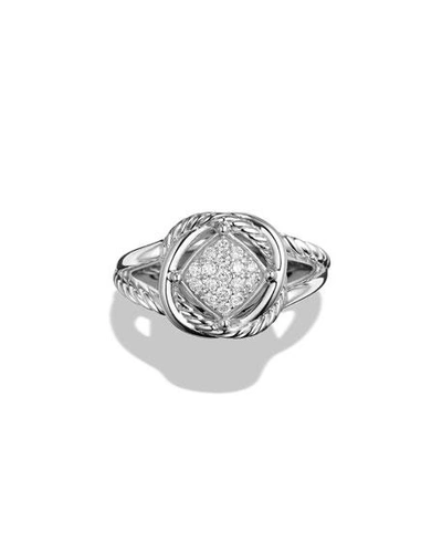 Shop David Yurman Infinity Ring With Diamonds In Silver, 13mm